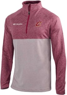 Columbia Cleveland Cavaliers Mens Red Heat Seal Omni Wick Rockin It Long Sleeve Qtr Zip Pullover