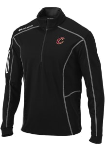 Columbia Cleveland Cavaliers Mens Black Heat Seal Omni Wick Shotgun Long Sleeve Qtr Zip Pullover