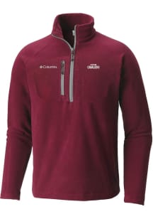Columbia Cleveland Cavaliers Mens Red Fast Trek III Half Zip Fleece Qtr Zip Pullover