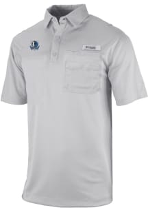 Columbia Dallas Mavericks Mens Grey Heat Seal Omni Wick Flycaster Short Sleeve Polo