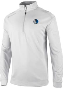 Columbia Dallas Mavericks Mens White Heat Seal Oakland Downs Long Sleeve Qtr Zip Pullover