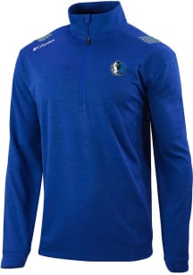 Columbia Dallas Mavericks Mens Blue Heat Seal Oakland Downs Long Sleeve Qtr Zip Pullover