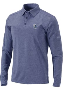 Columbia Dallas Mavericks Mens Navy Blue Heat Seal Omni Wick Pin High Long Sleeve Polo Shirt