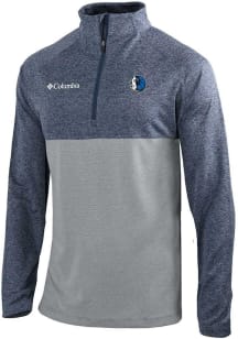 Columbia Dallas Mavericks Mens Navy Blue Heat Seal Omni Wick Rockin It Long Sleeve Qtr Zip Pullove..