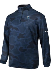 Columbia Dallas Mavericks Mens Blue Heat Seal Camo Printed Wickham Hills Long Sleeve Qtr Zip Pullo..