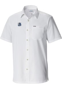 Columbia Dallas Mavericks Mens White Heat Seal Slack Tide Camp Short Sleeve Dress Shirt