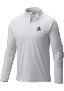 Columbia Dallas Mavericks Mens White Heat Seal Terminal Tackle Long Sleeve Qtr Zip Pullover