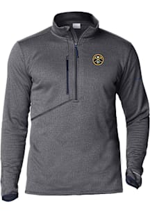 Columbia Denver Nuggets Mens Navy Blue Heat Seal Park View Fleece Half Zip Pullover Long Sleeve Qt..