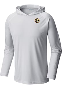 Columbia Denver Nuggets Mens White Heat Seal Terminal Tackle Long Sleeve Hoodie