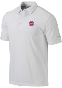 Columbia Detroit Pistons Mens White Heat Seal Omni Wick Drive Short Sleeve Polo