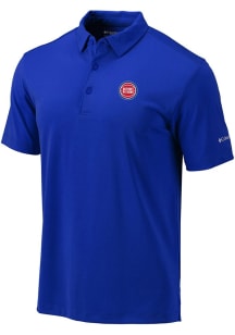Columbia Detroit Pistons Mens Blue Heat Seal Omni Wick Drive Short Sleeve Polo
