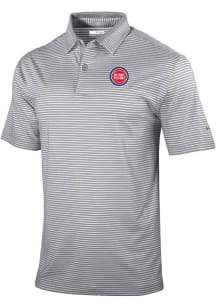 Columbia Detroit Pistons Mens Grey Heat Seal Golden Hills Polo Short Sleeve Polo