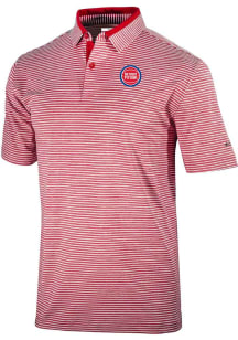 Columbia Detroit Pistons Mens Red Heat Seal Golden Hills Polo Short Sleeve Polo