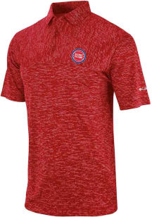 Columbia Detroit Pistons Mens Red Heat Seal Heading Out Short Sleeve Polo