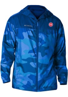 Columbia Detroit Pistons Mens Blue Heat Seal Camo Flash Challenger Light Weight Jacket