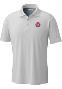 Columbia Detroit Pistons Mens White Heat Seal Low Drag Offshore Polo Short Sleeve Polo