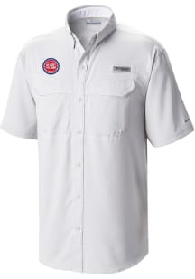 Columbia Detroit Pistons Mens White Heat Seal Low Drag Offshore Short Sleeve Dress Shirt