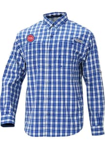 Columbia Detroit Pistons Mens Blue Heat Seal Super Tamiami LS T Long Sleeve Dress Shirt