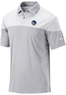 Columbia Golden State Warriors Mens Grey Heat Seal Omni Wick Best Ball Short Sleeve Polo