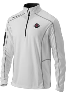 Columbia Houston Rockets Mens White Heat Seal Omni Wick Shotgun Long Sleeve Qtr Zip Pullover