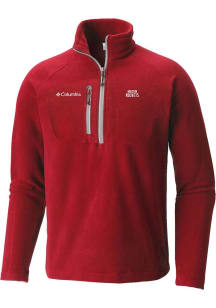 Columbia Houston Rockets Mens Red Fast Trek III Half Zip Fleece Qtr Zip Pullover