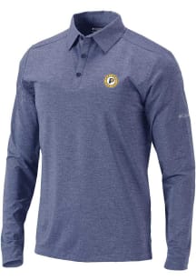Columbia Indiana Pacers Mens Navy Blue Heat Seal Omni Wick Pin High Long Sleeve Polo Shirt