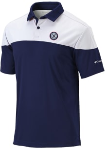 Columbia Los Angeles Clippers Mens Navy Blue Heat Seal Omni Wick Best Ball Short Sleeve Polo