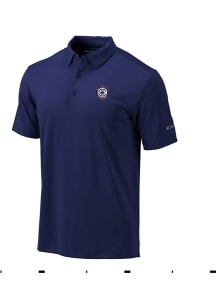 Columbia Los Angeles Clippers Mens Navy Blue Heat Seal Omni Wick Drive Short Sleeve Polo