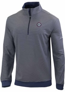 Columbia Los Angeles Clippers Mens Navy Blue Heat Seal Omni Wick Even Lie Long Sleeve Qtr Zip Pull..
