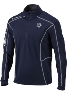 Columbia Los Angeles Clippers Mens Navy Blue Heat Seal Omni Wick Shotgun Long Sleeve Qtr Zip Pullo..
