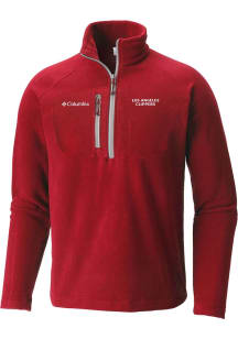 Columbia Los Angeles Clippers Mens Red Fast Trek III Half Zip Fleece Qtr Zip Pullover
