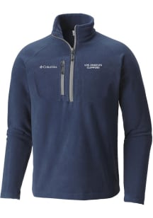 Columbia Los Angeles Clippers Mens Navy Blue Fast Trek III Half Zip Fleece Qtr Zip Pullover