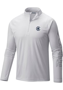Columbia Los Angeles Clippers Mens White Heat Seal Terminal Tackle Long Sleeve Qtr Zip Pullover