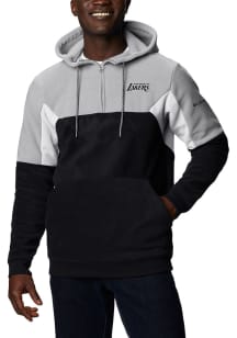 Columbia Los Angeles Lakers Mens Black Columbia Lodge Fleece Hoodie Hood