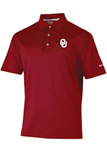 Columbia Oklahoma Sooners Mens Red Sand Tee Polo Short Sleeve Polo