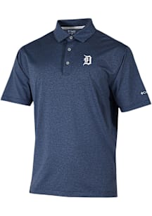 Columbia Detroit Tigers Mens Navy Blue Sand Tee Polo Short Sleeve Polo