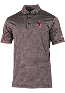 Columbia Arizona State Sun Devils Mens Maroon Double Hit Polo Short Sleeve Polo