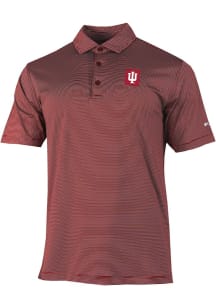 Mens Indiana Hoosiers Red Columbia Double Hit Polo Short Sleeve Polo Shirt