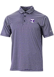 Columbia Tarleton State Texans Mens Purple Double Hit Polo Short Sleeve Polo