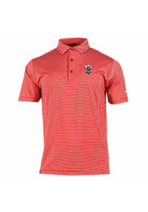 Columbia Texas Tech Red Raiders Mens Red Double Hit Polo Short Sleeve Polo