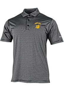 Columbia Baylor Bears Mens Black Double Hit Polo Short Sleeve Polo