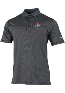 Mens Nebraska Cornhuskers Black Columbia Double Hit Polo Short Sleeve Polo Shirt