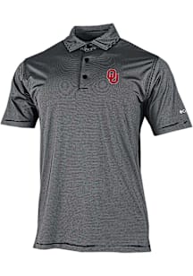 Columbia Oklahoma Sooners Mens Black Double Hit Polo Short Sleeve Polo