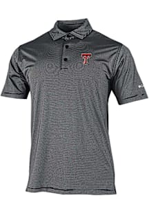Columbia Texas Tech Red Raiders Mens Black Double Hit Polo Short Sleeve Polo