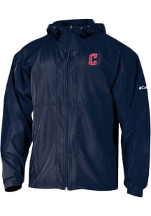 Columbia Cleveland Guardians Mens Navy Blue Prodigy Windbreaker Light Weight Jacket