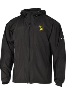 Mens Iowa Hawkeyes Black Columbia Prodigy Windbreaker Light Weight Jacket