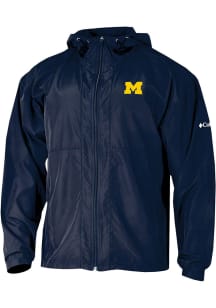 Mens Michigan Wolverines Blue Columbia Prodigy Windbreaker Light Weight Jacket
