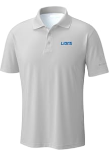 Columbia Detroit Lions Mens White Heat Seal Low Drag Offshore Polo Short Sleeve Polo