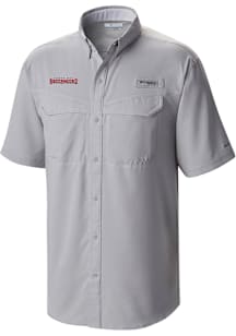 Columbia Tampa Bay Buccaneers Mens Grey Heat Seal Low Drag Offshore Short Sleeve Dress Shirt