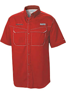 Columbia Tampa Bay Buccaneers Mens Red Heat Seal Low Drag Offshore Short Sleeve Dress Shirt